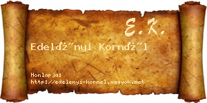 Edelényi Kornél névjegykártya