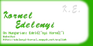 kornel edelenyi business card